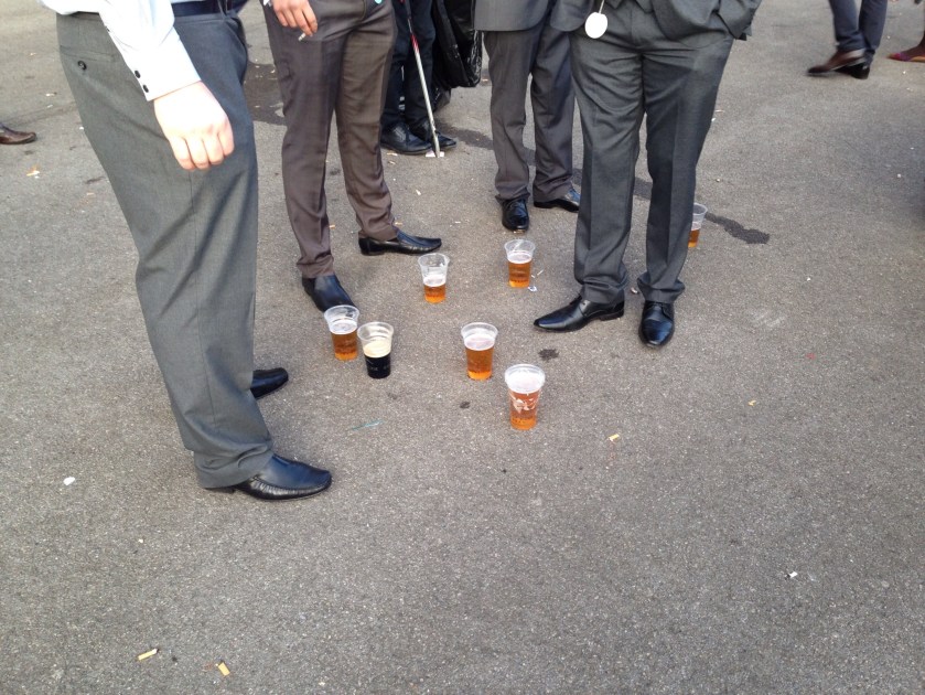 plastic pints on floor